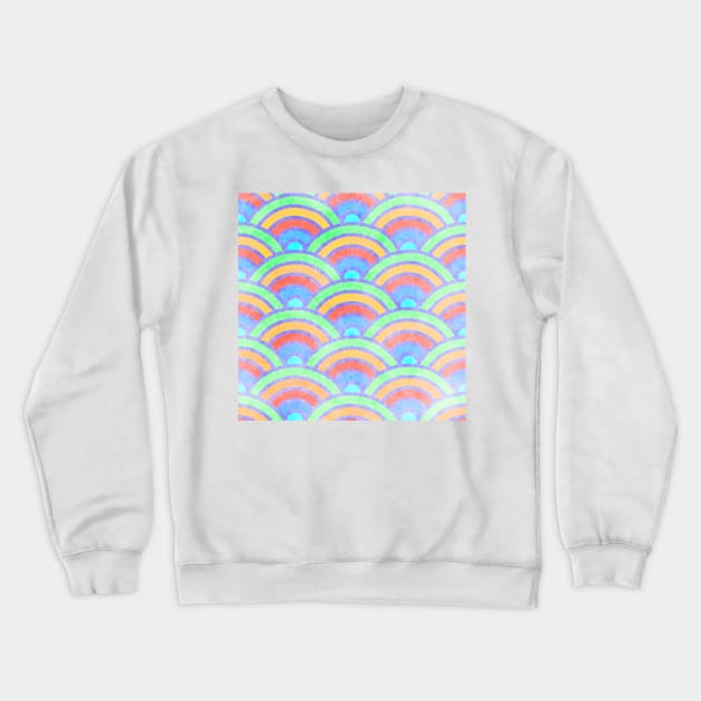 Seigaiha Waves Crewneck Sweatshirt by Kelly Louise Art